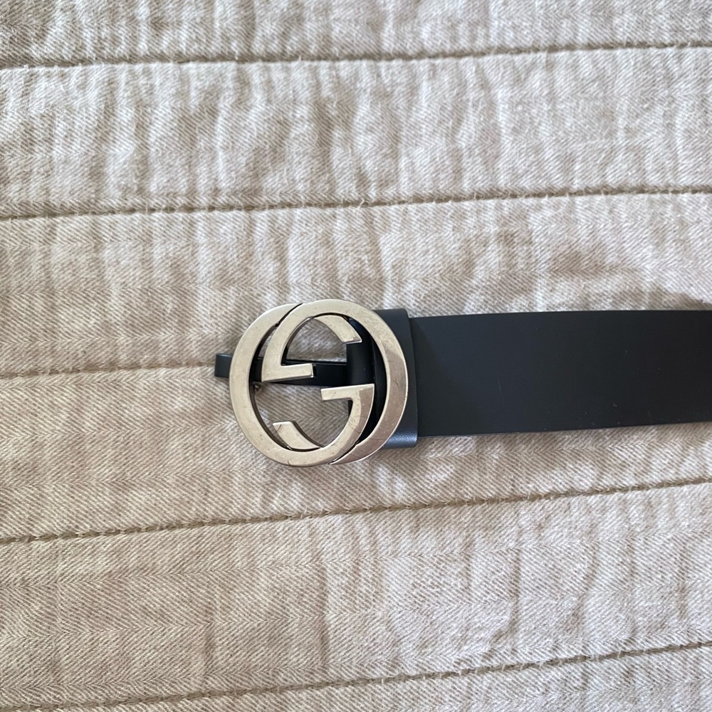 GUCCI Black Matte Interlocking GG Belt | 1.5” width | GUCCI 95